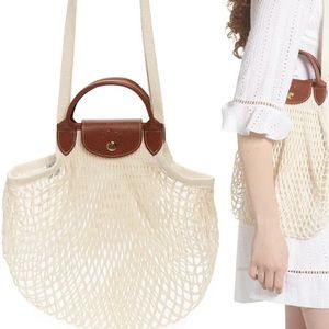 LONGCHAMP Le Pliage Filet Knit Shoulder Bag